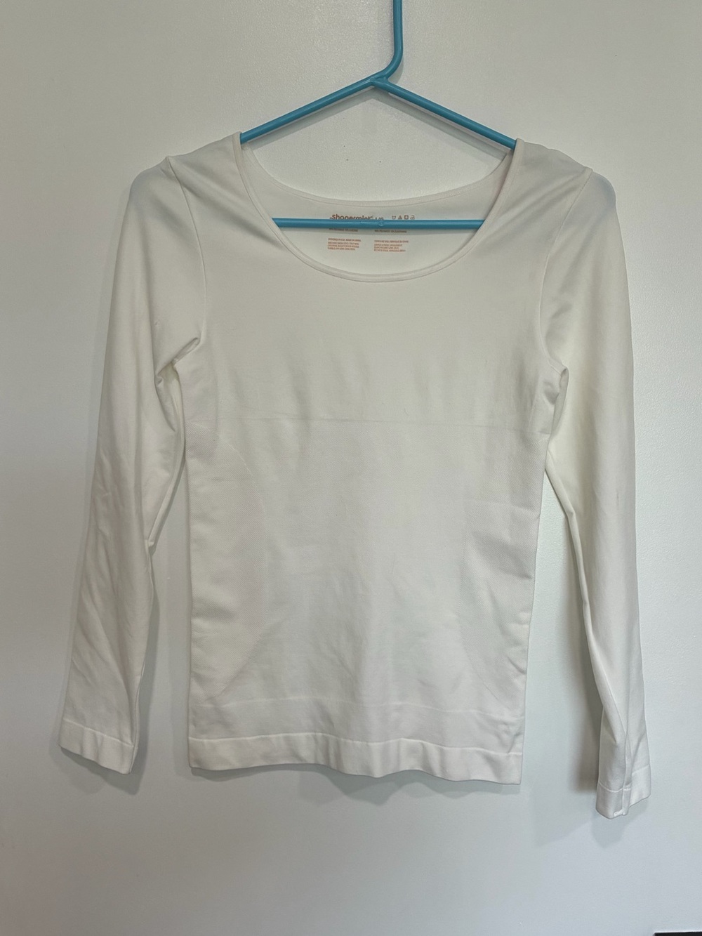 Shapermint White Long Sleeve Scoop Neck Tee tummy shaper NWT
